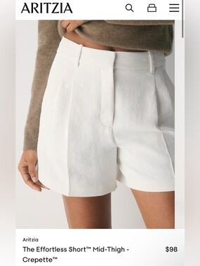 Wilfred Cream High-Waist Pleated Shorts